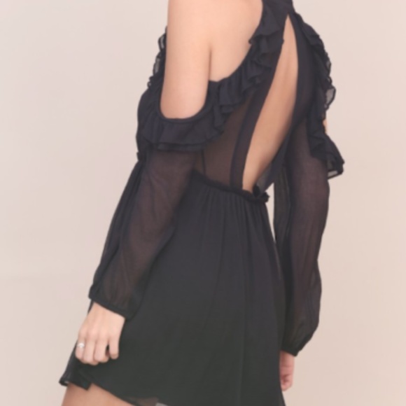 Free People Cold Shoulder Ruffle Mini Dress - Picture 6 of 8